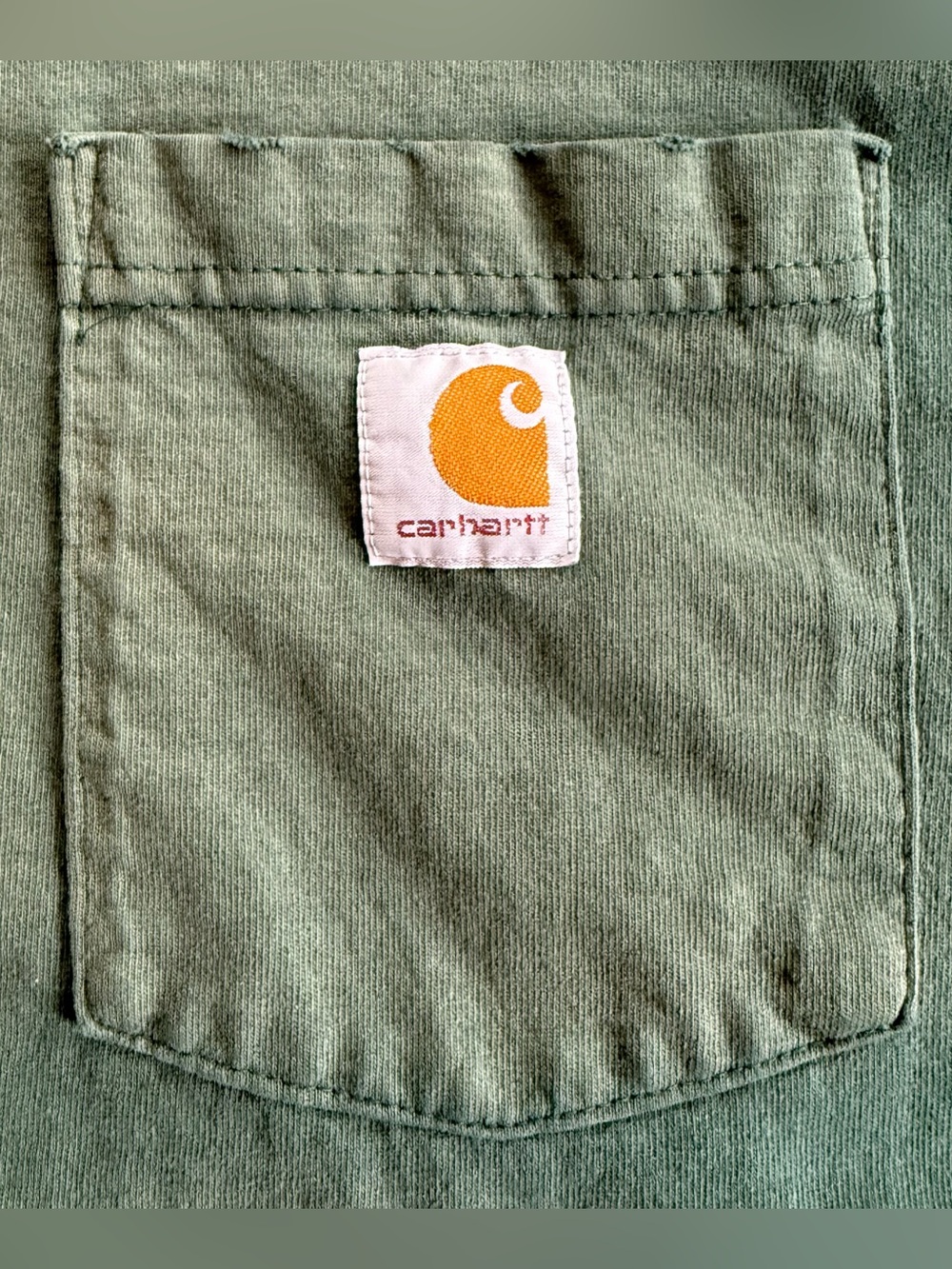 Carhartt K87 Hunter Green Cropped Faded S/S Pocket Tee ~ Size 2XL - Picture 5 of 8